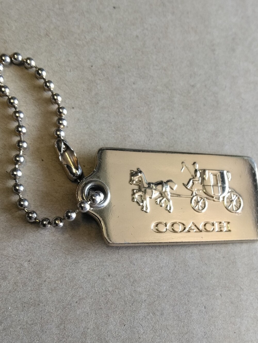 Coach Horse and Carriage Metal Hangtag Bag Charm Gold Euc